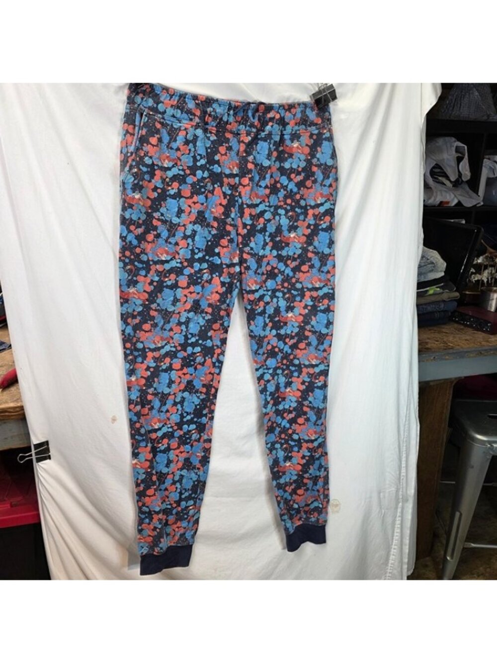 Beautiful Giant XXL Fleece Joggers Paint Splatter Pants